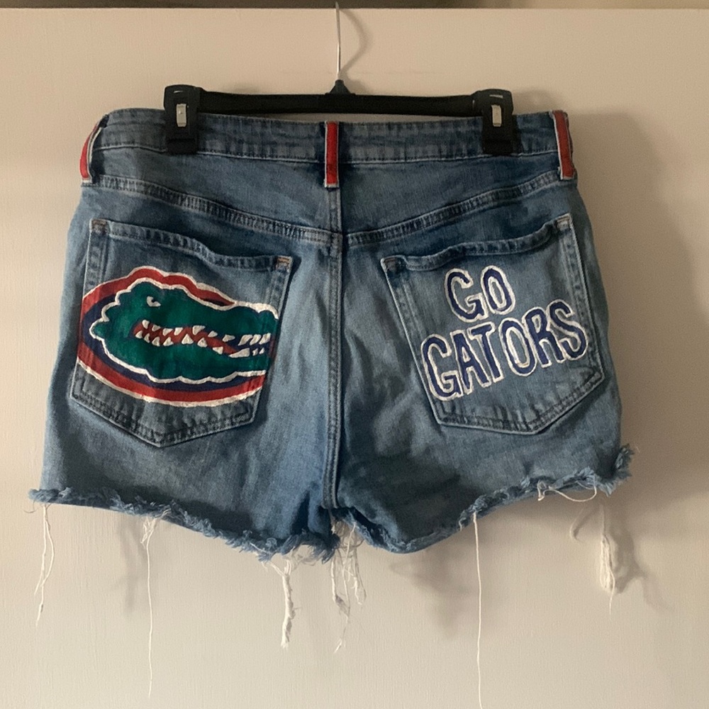 UF Gators Tailgating Jean Shorts -size 12 handmade